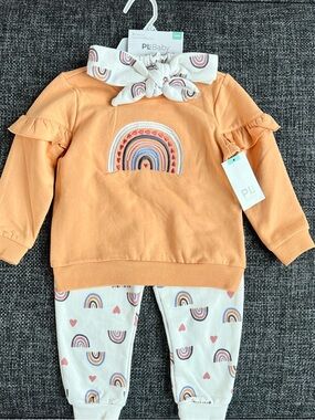 NWT PL Baby Girls Rainbow Sweater Set